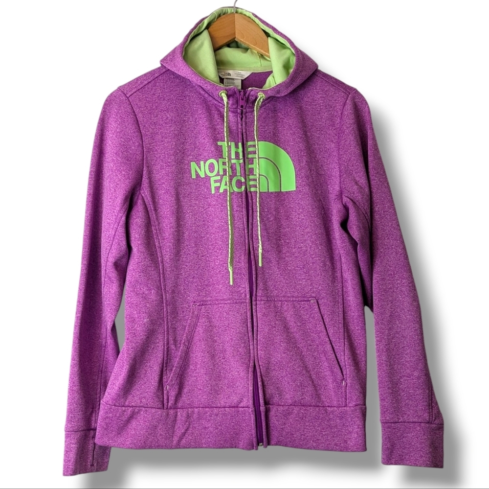 The North Face Full Zip Hoodie in Y2K Pink and Green: Women's Medium